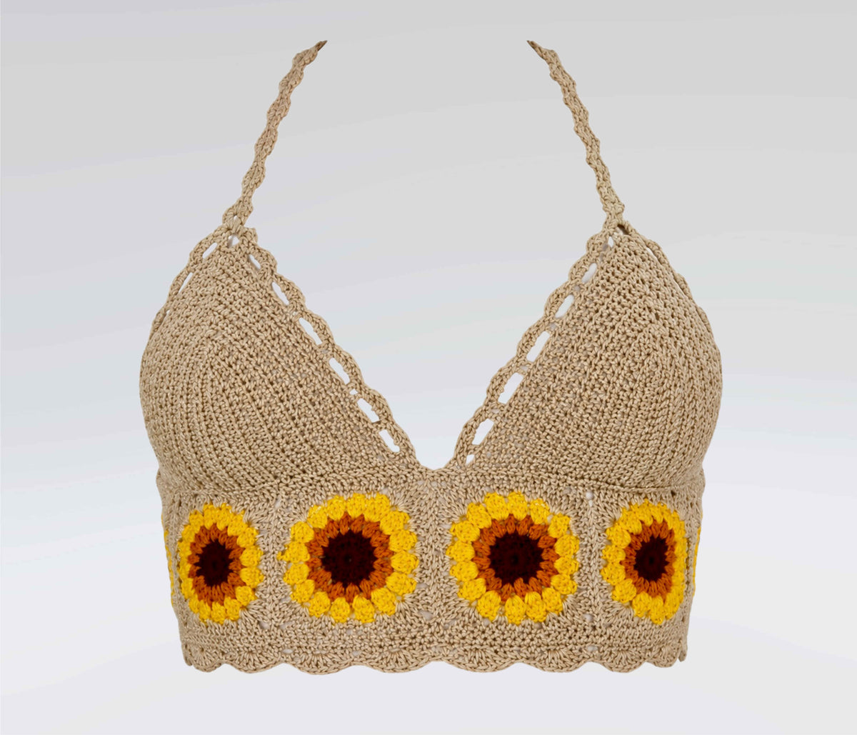 THE RHEA SUNFLOWER HALTER TOP