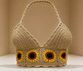 THE RHEA SUNFLOWER HALTER TOP