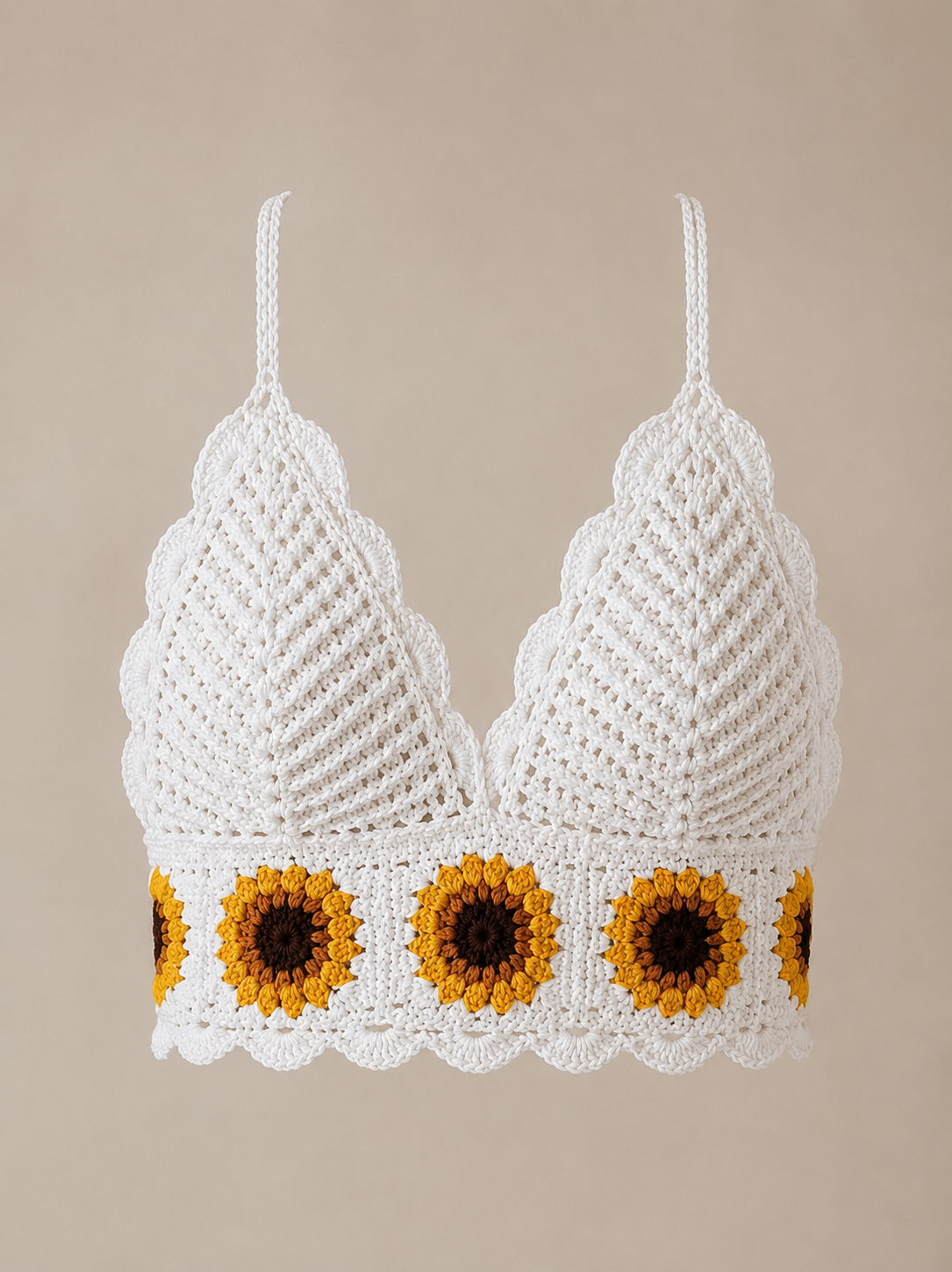 THE RHEA SUNFLOWER HALTER TOP